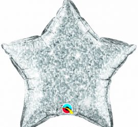 silber - glitzernd - Folienstern - 50 cm