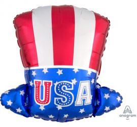 Uncle Sam Hat - USA Hut - Folienballon - 45 cm hoch