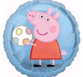 Peppa Pig mit Ball - Peppa Wutz - runder Folienballon 45 cm