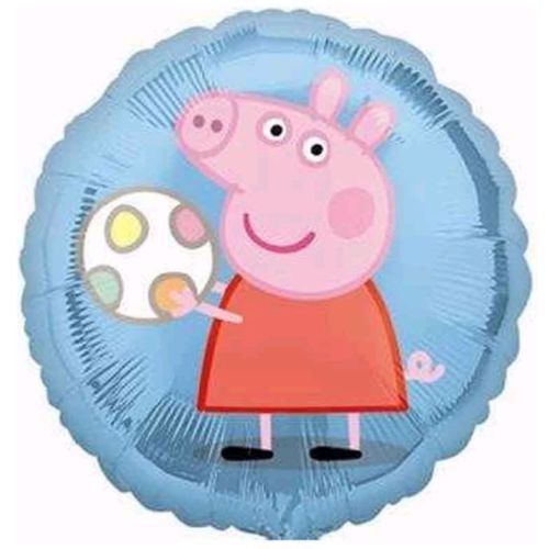 Peppa Pig mit Ball - Peppa Wutz - runder Folienballon 45 cm