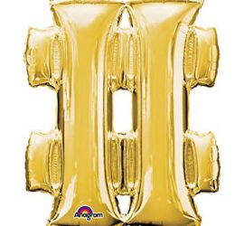 Folienballon Sonderzeichen Raute in der Farbe gold, 86 cm hoch, heliumgeeignet!