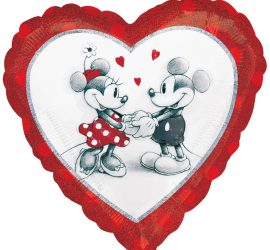 Folienherz Minnie und Mickey, Disney, 45 cm