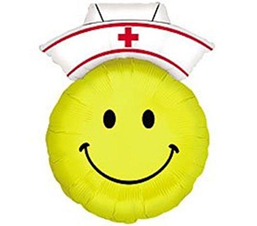 Krankenschwester Smiley - zur baldigen Besserung! Folienballon 70 cm