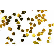 Tischkonfetti - goldfarbene Herzen