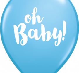 oh Baby! - Babyparty - Geburt - blauer Latexballon mit weißer Schrift