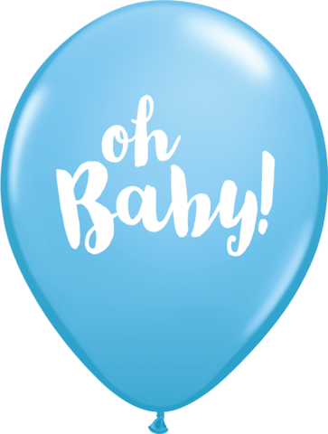 oh Baby! - Babyparty - Geburt - blauer Latexballon mit weißer Schrift