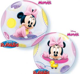 Minniemouse Baby Bubble 55 cm, für die Babyparty, Babyshower, zur Geburt, zum Geburtstag