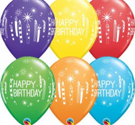 Happy Birthday Latexballons mit Geburtstagskerzen! In 6 wunderschönen Farben!