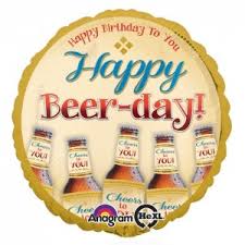Happy Beer-day! Happy Birthday to you! Geburtstags-Folien-Ballon rund 45 cm