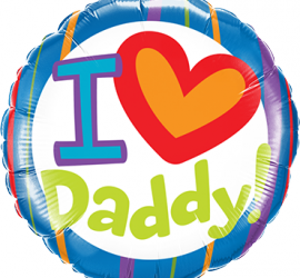 I love Daddy! - Ich hab dich lieb Papa! - zum Vatertag oder einfach so! Runder Folienballon 45 cm