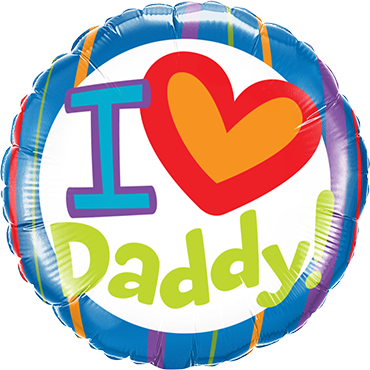 I love Daddy! - Ich hab dich lieb Papa! - zum Vatertag oder einfach so! Runder Folienballon 45 cm