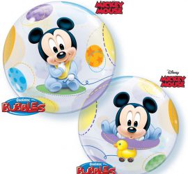 Mickeymouse Baby Bubble 55 cm rund für die Babyparty, Babyshower, zur Geburt, zum Geburtstag