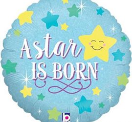 A star is born - zur Geburt eines Jungen - It´s a boy - runder Folienballon 45 cm