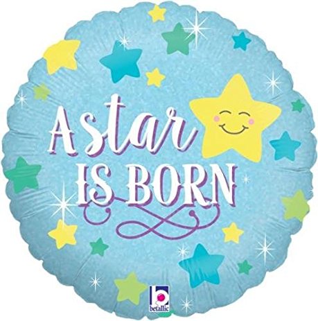 A star is born - zur Geburt eines Jungen - It´s a boy - runder Folienballon 45 cm