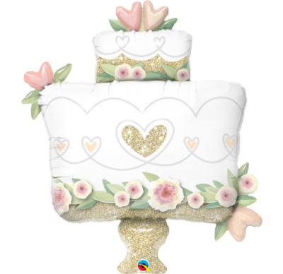 Hochzeitstorte in den Farben weiß, gold, rosegold und rosa, 104 cm groß! Folie! Weddingcake!