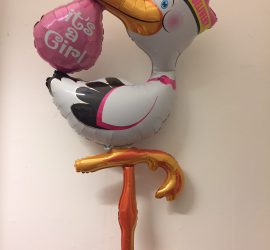 Storch - it´s a Girl - riesiger Folienballon - 1,40 m hoch! Ein Hingucker! Babyparty, Babyshower, zur Geburt