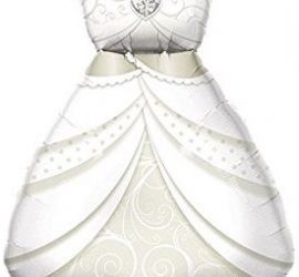 Brautkleid - passend als Gag für den Polterer oder als Deko für die Hochzeit - Folienballon in Form eines Brautkleides