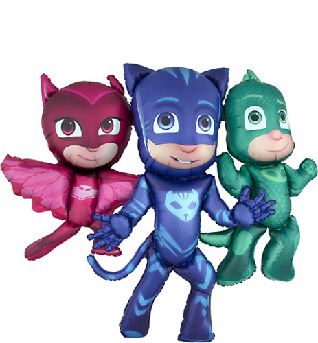 Airwalker PJ MASKS - 1,30 m groß! Pyjamahelden - Catboy, Eulette und Gecko