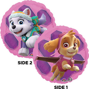 Everest und Skye, die Freunde von Paw Patrol - runder Folienballon 45 cm