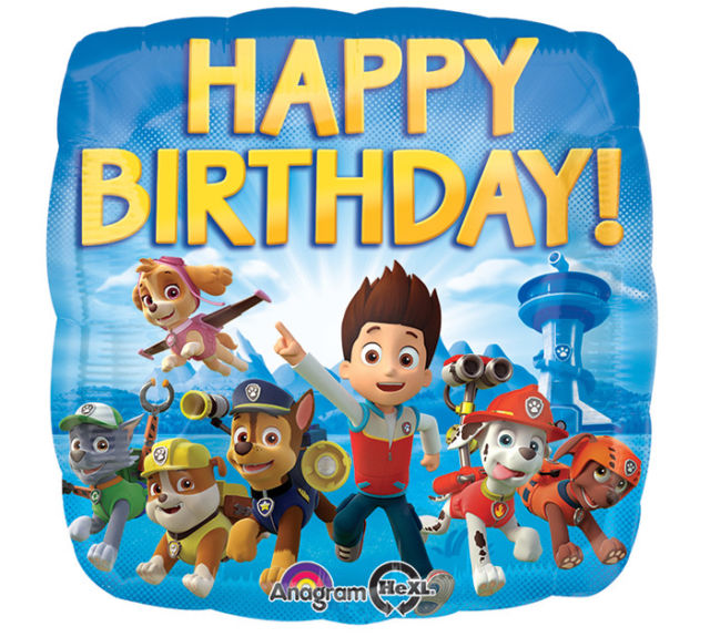 Paw Patrol Happy Birthday Ballon mit all seinen Freunden - Folie 45 cm