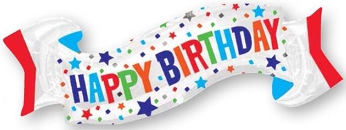 Happy Birthday Banner als Folienballon - 100 cm lang!