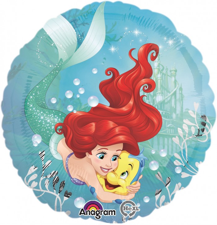 Arielle und Fabius - Disney - runder Folienballon 45 cm