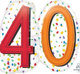 Zum 40. Geburtstag - Folienballon 60 cm groß! `Happy Birthday´ - steht auf der Rückseite!