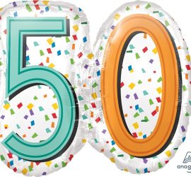 Zum 50. Geburtstag - Folienballon 60 cm groß! `Happy Birthday´ - steht auf der Rückseite!
