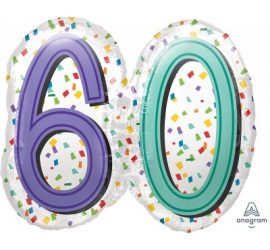 Zum 60. Geburtstag - Folienballon 60 cm groß! `Happy Birthday´ - steht auf der Rückseite!