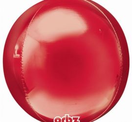 Orbz - kugelrunder Folienballon 45 cm - rot