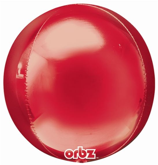 Orbz - kugelrunder Folienballon 45 cm - rot