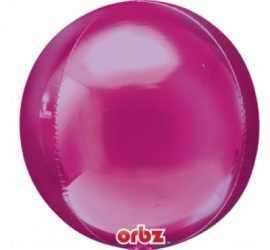 Orbz - kugelrunder Folienballon 45 cm - magenta
