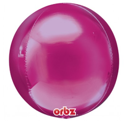 Orbz - kugelrunder Folienballon 45 cm - magenta