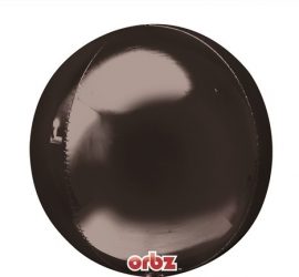 Orbz - kugelrunder Folienballon 45 cm - schwarz