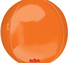 Orbz - kugelrunder Folienballon 45 cm - orange
