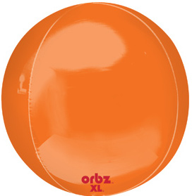 Orbz - kugelrunder Folienballon 45 cm - orange