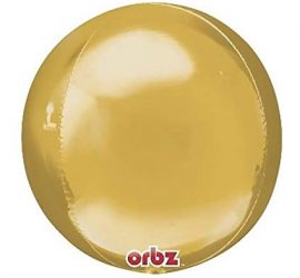 Orbz - kugelrunder Folienballon 45 cm - goldfarben