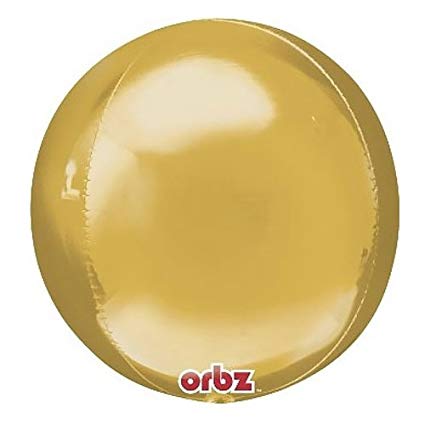 Orbz - kugelrunder Folienballon 45 cm - goldfarben