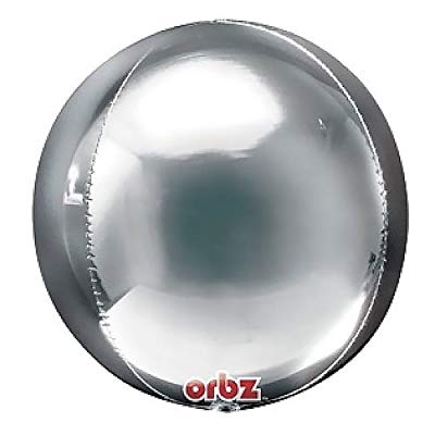 Orbz - kugelrunder Folienballon 45 cm - silber