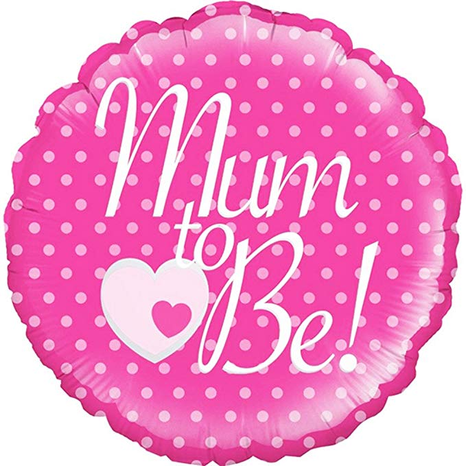 Mum to Be! - Für die Babyparty/Babyshower - für die werdende Mama! Folienballon 45 cm; pink mit weißer Aufschrift