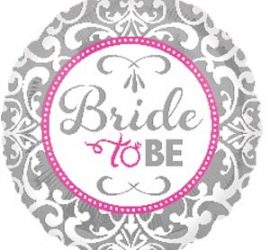 Bride to be - runder Folienballon in silber/weiß/pink passend zum Polterabend/HenNight