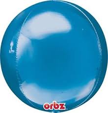 Orbz - kugelrunder Folienballon 45 cm - blau