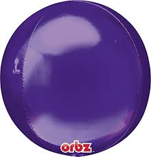 Orbz - kugelrunder Folienballon 45 cm - lila