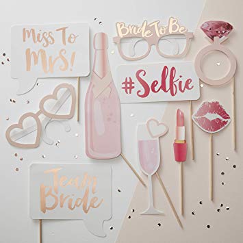 Photo Props/Photo Booth für den Polterabend - Team Bride - rosegold