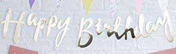 Happy Birthday Banner in gold