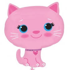 Katze - pinkfarben - 50 cm Folienballon