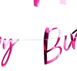 Happy Birthday Banner in pink