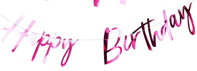 Happy Birthday Banner in pink