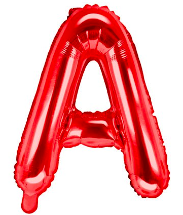 Folienbuchstabe A in Rot, Luftfüllung, 35 cm