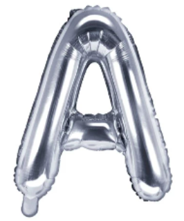 Folienbuchstabe A in Silber, Luftfüllung, 35 cm